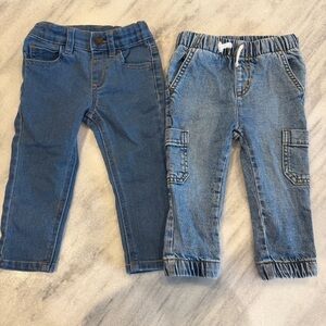 Toddler Baby Boy 18 Month Jeans Bundle Cargo Joggers & Medium Wash Adjustable